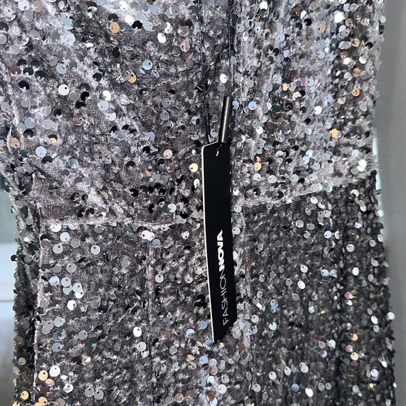 Fashion Nova Silver Sequin One-Shoulder Dress - Picture 7 of 11
